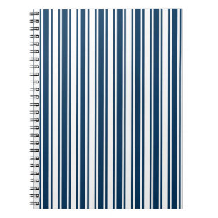 Caderno Espiral Navy blue and white candy stripes