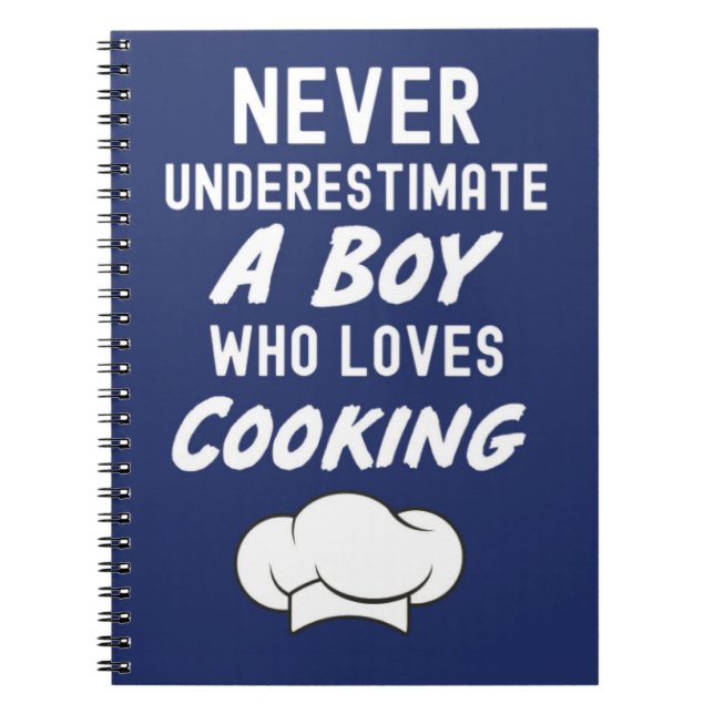 Caderno Espiral Navy Blue Cooking Gifts For Baby Boy For Kids Chef (Frente)