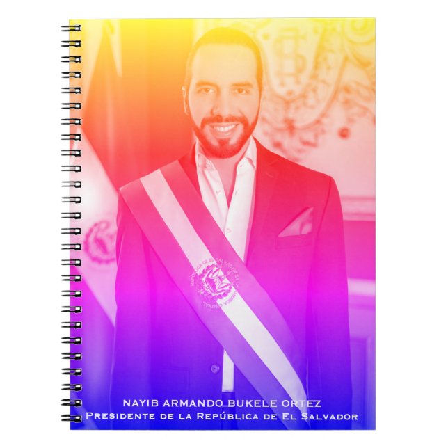 Caderno Espiral Nayib Bukele, Presidente de El Salvadore (Frente)