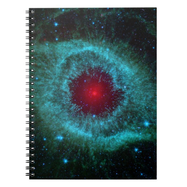 Caderno Espiral Nebulosa da hélice, estrelas bonitas na galáxia (Frente)