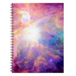 Caderno Espiral Nebulosa de Órion Colorida Rosa Roxo