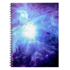 Caderno Espiral Nebulosa de Órion Turquesa Periwinkle Lavanda Galá