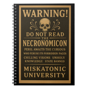Caderno Espiral Necronomicon - Precaução proibida por Miskatonic