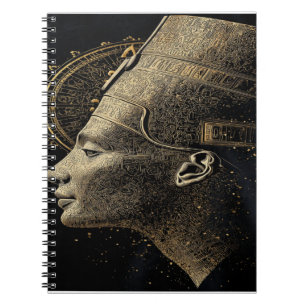 Caderno Espiral Nefertiti Silhueta Moderna Arte Linear