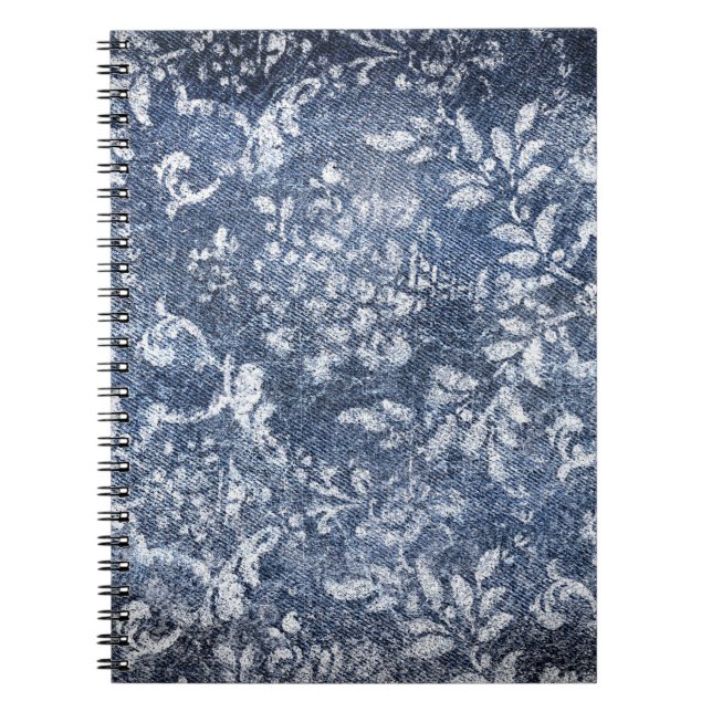 Caderno Espiral Negação Floral Desbotada: Fundo Texturizado Grunge (Frente)