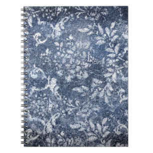Caderno Espiral Negação Floral Desbotada: Fundo Texturizado Grunge