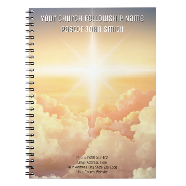 Caderno Espiral Negócios da Igreja de Nuvem Cristã Celestial (Frente)