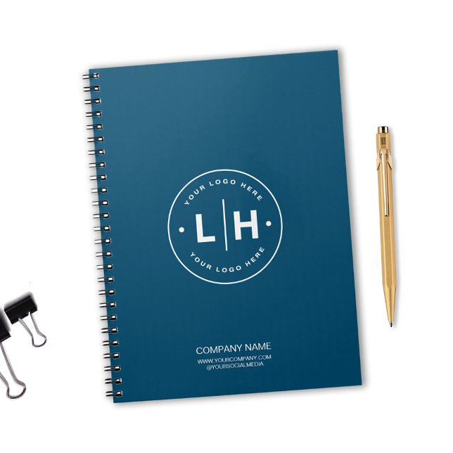 Caderno Espiral Negócios Personalizados Modernos (Criador carregado)