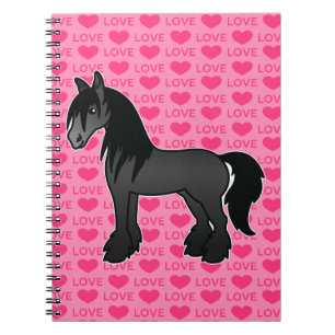 Caderno Espiral Negra Cantora Gypson Vanner Shire Clydesdale Love