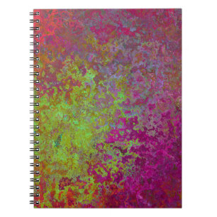 Caderno Espiral Negra, Colorida, Tinta De Splatter, Abstrato Grung