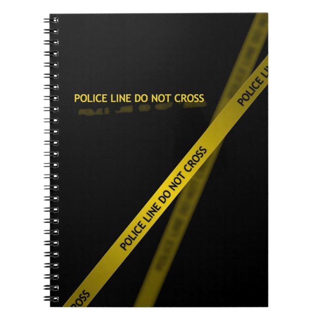 Caderno Espiral negro da linha policial amarela (Frente)
