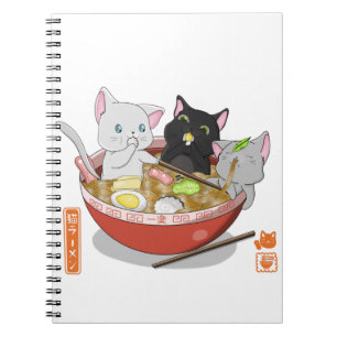 Caderno Espiral Neko Ramen cat