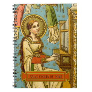 Caderno Espiral NeoGótica Santa Cecília de Roma (detalhe; BNG 02)
