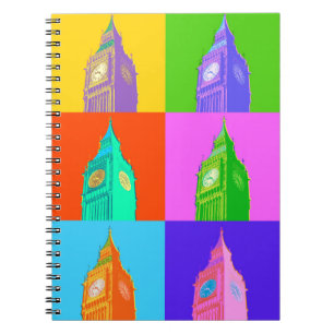 Caderno Espiral Néon Big Ben do pop art