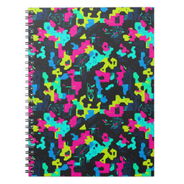 Caderno Espiral Neon Camouflage Pattern