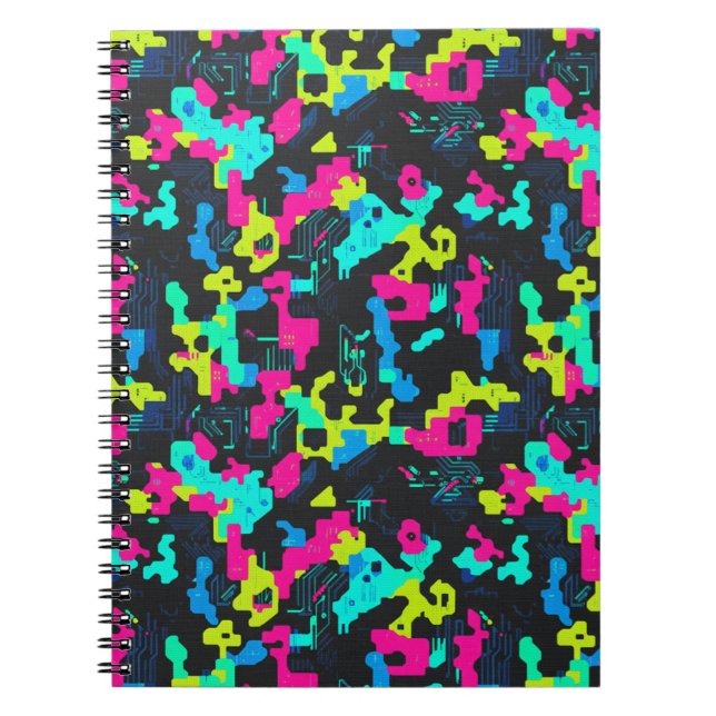 Caderno Espiral Neon Camouflage Pattern (Frente)
