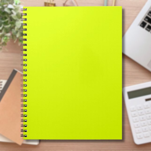 Caderno Espiral Neon Chartreuse Sólido Cor | Clássico (Criador carregado)