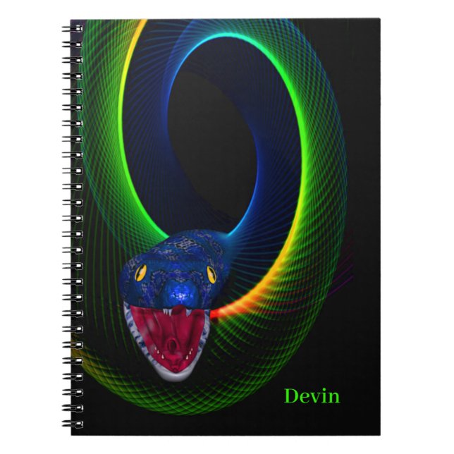 Caderno Espiral Neon Cobra Personalizado (Frente)
