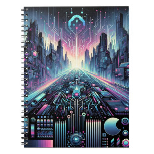 Caderno Espiral Neon Cyberworld