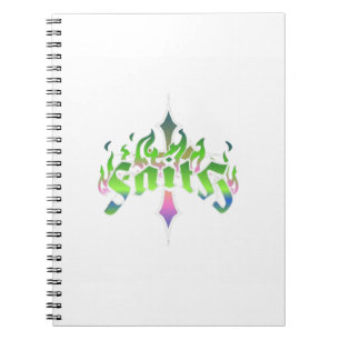 Caderno Espiral Neon Fé - Arte de Chama Cruz Gótica