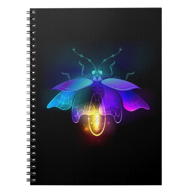 Caderno Espiral Neon Firefly a preto (Frente)