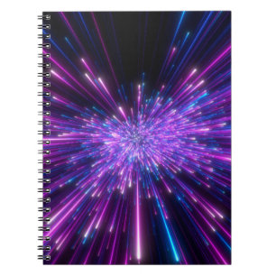 Caderno Espiral Neon Galaxy - Fundo do Abstrato Cósmico