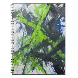 Caderno Espiral Neon Green Blue Cinza Energy