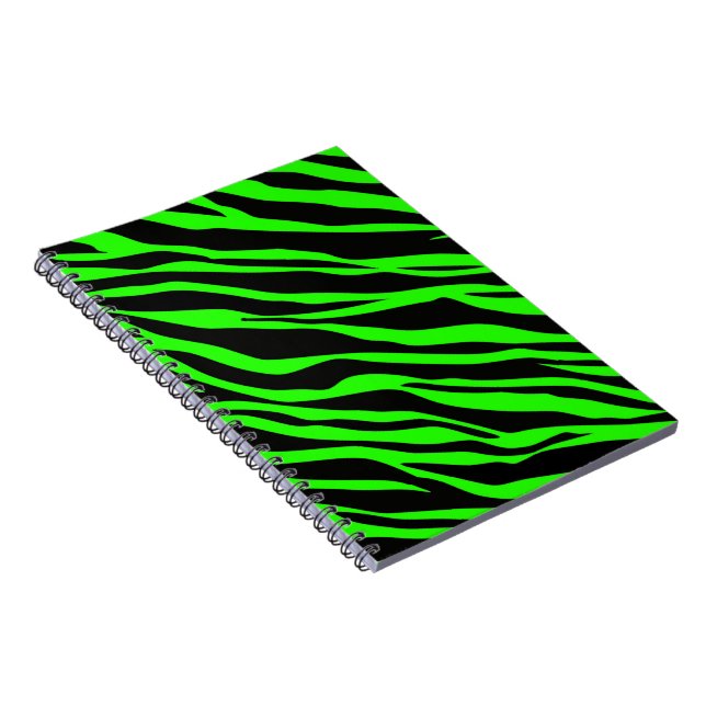 Caderno Espiral Neon Green Zebra Striped (Lado Direito)