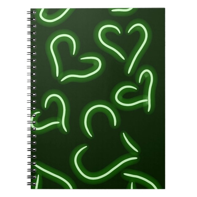 Caderno Espiral Neon Hearts Green (Frente)