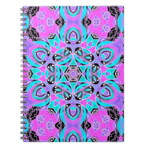 Caderno Espiral Neon kaleidoscope, mandala