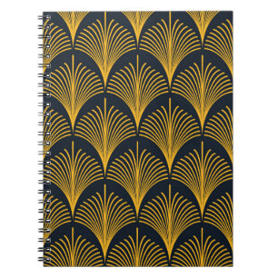 Caderno Espiral Néon-laranja-laranja-vintage deco peixe-pavão