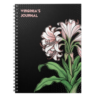 Caderno Espiral Neon Lírio Natal: Crinum moorei Pop Art