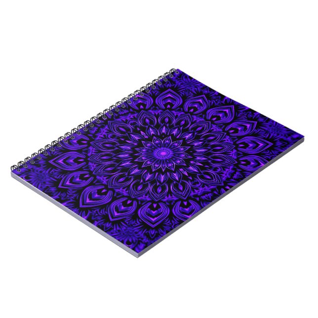 Caderno Espiral Neon Mandala: Simetria Radiante (Left Side)