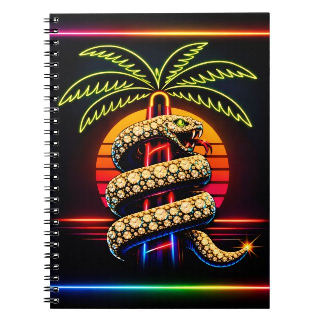 Caderno Espiral Neon Miami Nights Diamond opulence Luxury  (Frente)