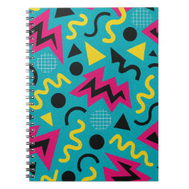 Caderno Espiral Neon Nostalgia: Um Remix Negrito dos Anos 90