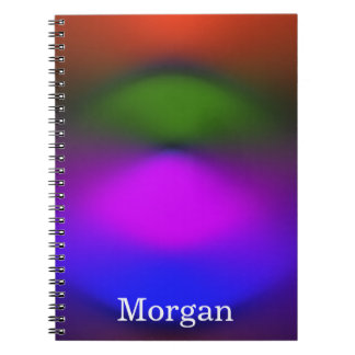 Caderno Espiral Neon of Blue, Purple, Green & Orange Add Name