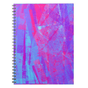 Caderno Espiral Neon Pink & Aqua Blue Abstrato