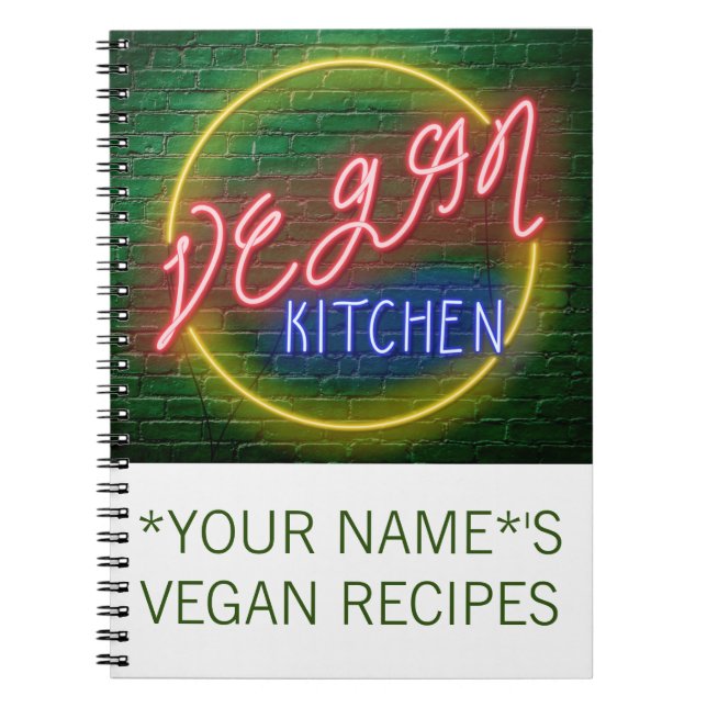 Caderno Espiral Neon Vegan Kitchen Sinal (Frente)