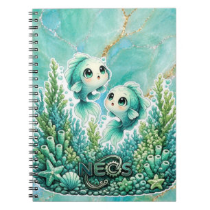 Caderno Espiral Neos Kawaii Zodíaco Peixes