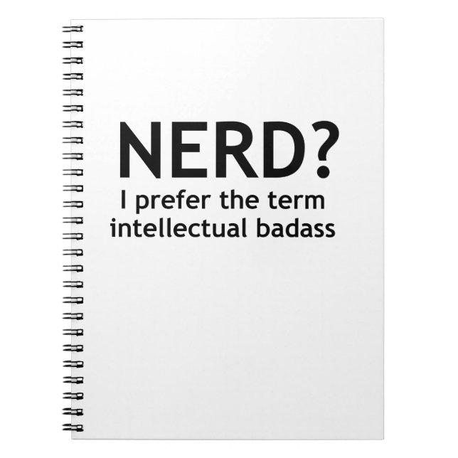 Caderno Espiral Nerd? Engraçado, design nerd (Frente)