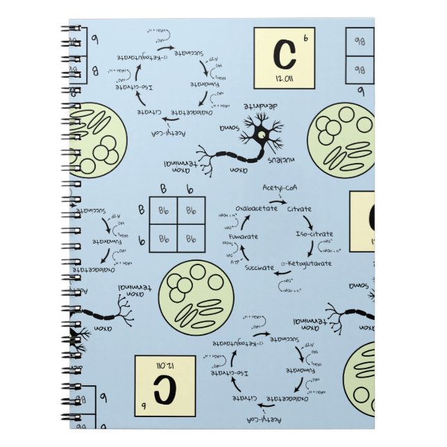 Caderno Espiral Nerd Neurônio de Células Genéticas de Professores  (Frente)