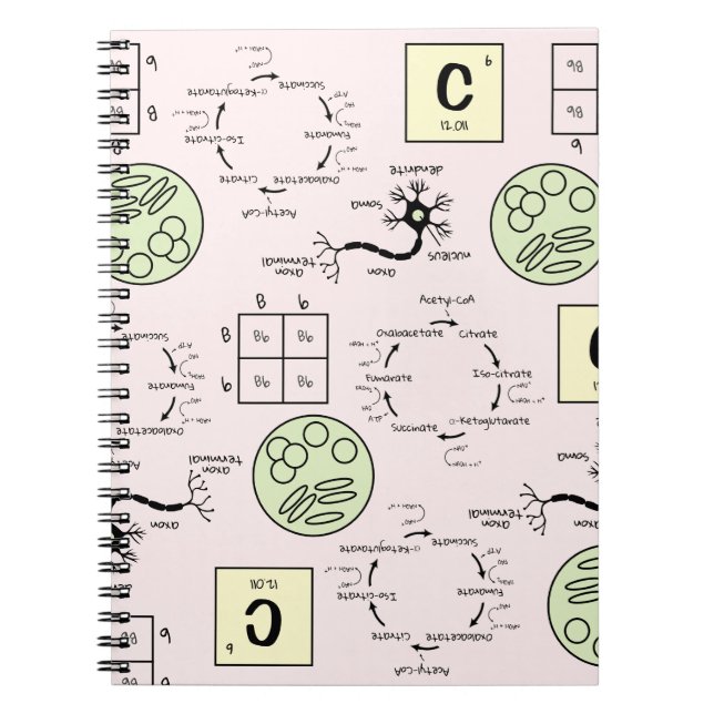 Caderno Espiral Nerd Neurônio de Células Genéticas de Professores  (Frente)