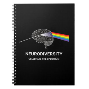 Caderno Espiral Neurodiversity Autismo Spectrum ASD ADHD Rainbow B