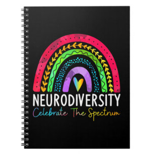 Caderno Espiral Neurodiversity Shirt Autism Spectrum ASD ADHD Rain