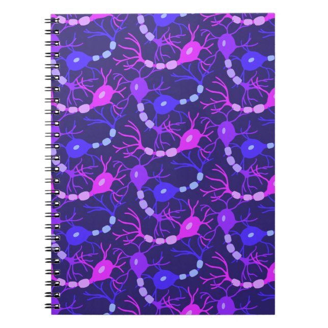 Caderno Espiral Neurônios conectados - Neon Purple (Frente)