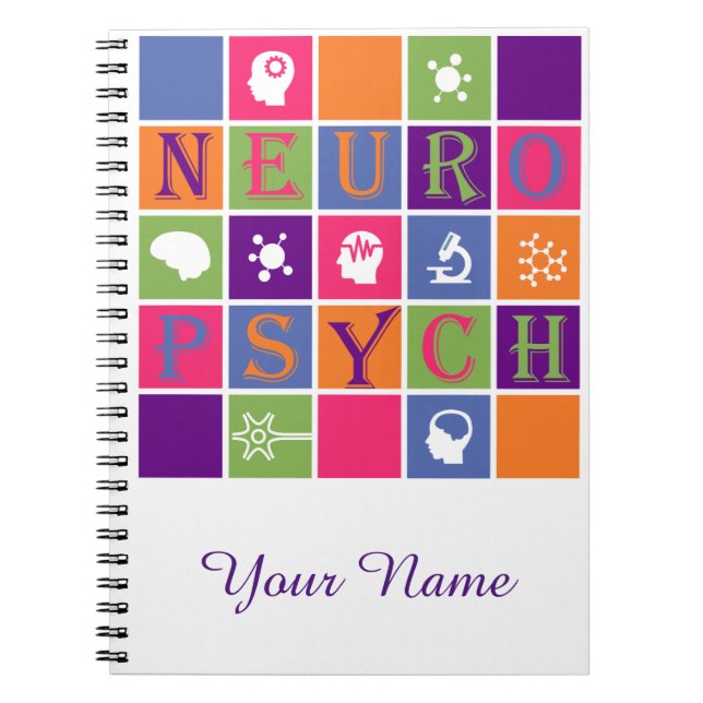 Caderno Espiral Neuropsicologia - presentes para (Frente)
