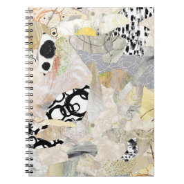 Caderno Espiral Neutral Elegant Abstract Collage Design