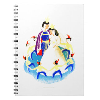 Caderno Espiral Neve branca e o impressão de WPA do vintage de