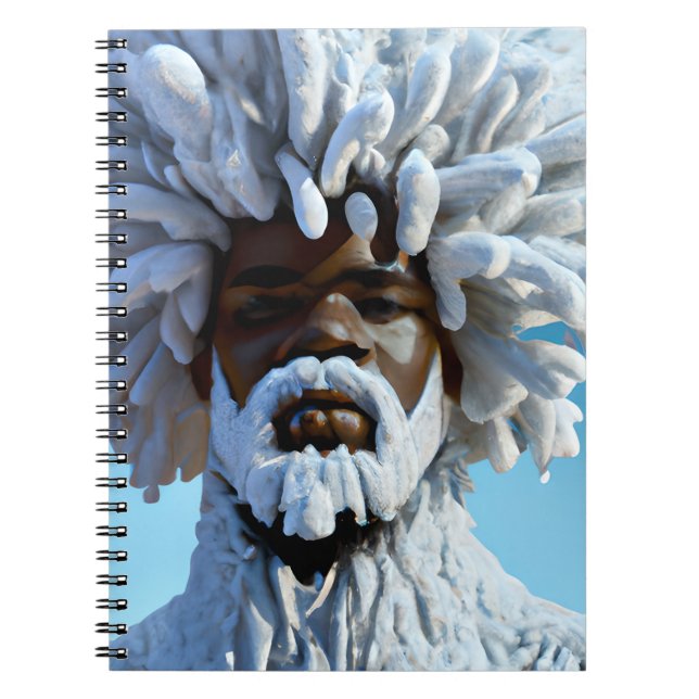 Caderno Espiral Neve Bruh Winter Black King Melanin Santa Claus (Frente)
