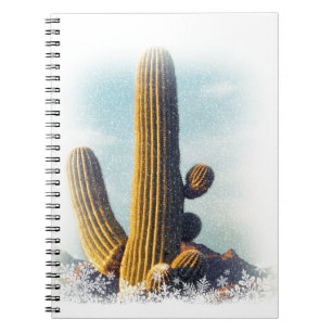 Caderno Espiral Neve caindo em Saguaro